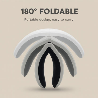180-degree foldable design of the Avyrae™ CloudRelax Eye Massager, ideal for compact storage and travel.