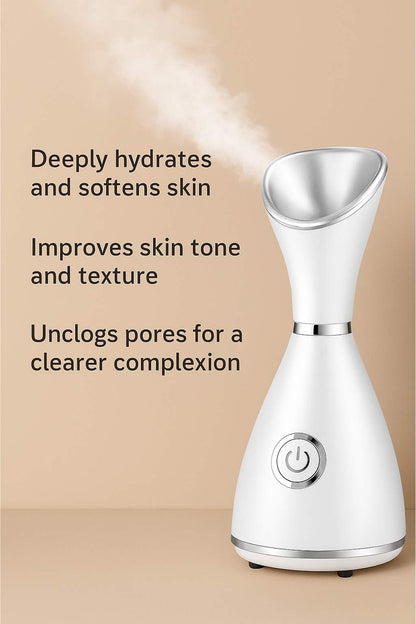 Elegant spa-like setup with facial steamer in a home environment