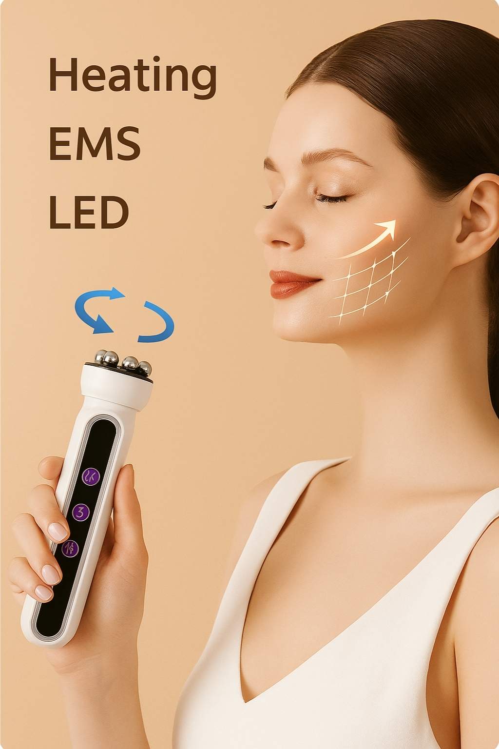 Model using Avyrae™ SculptLift to enhance skin elasticity with visible lifting effect